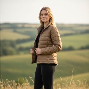 Prana Down Puffer Blazer with Quilted Design, Size M